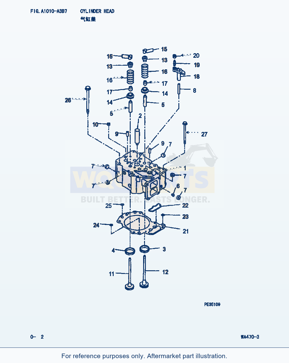 Komatsu WA470-3 Cylinder Head (|000002) parts diagram
