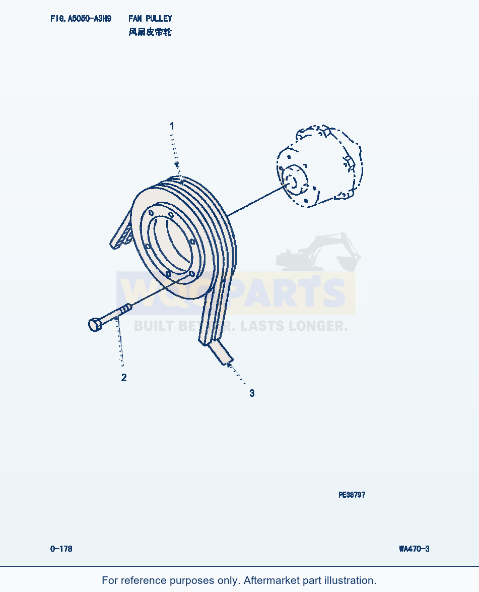 Komatsu WA470-3 Fan Pulley (|000082) parts diagram
