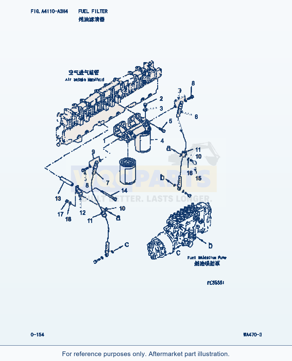 Komatsu WA470-3 Fuel Filter (|000070) parts diagram