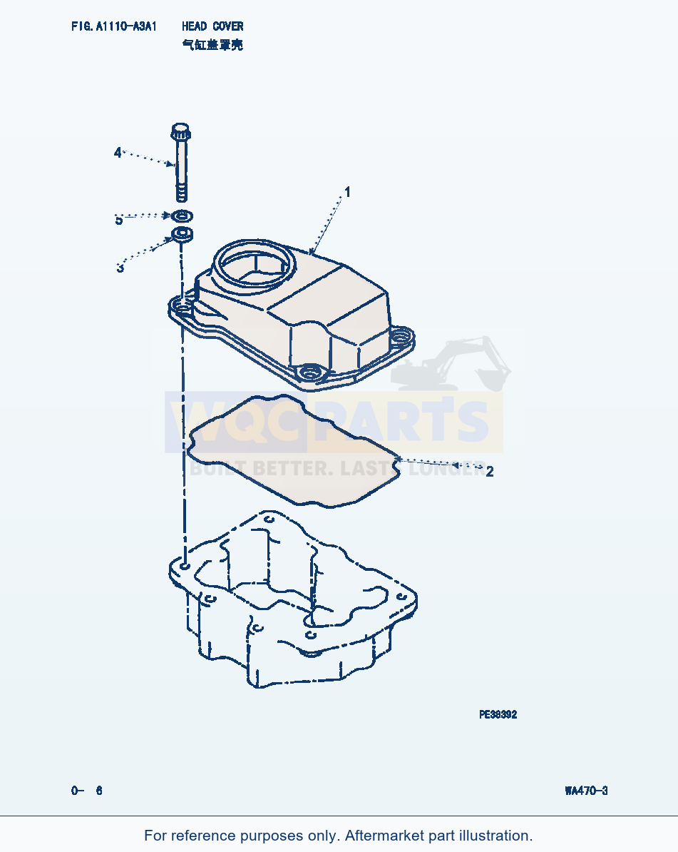 Komatsu WA470-3 Head Cover (|000004) parts diagram