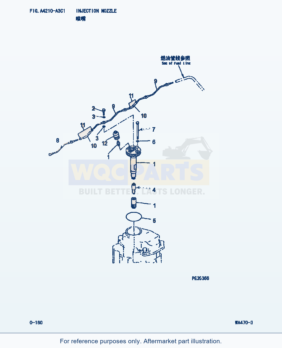 Komatsu WA470-3 Inuection Nozzle (|000073) parts diagram