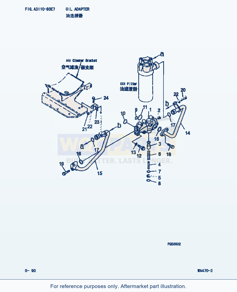 Komatsu WA470-3 Oil Adapter (|000046) parts diagram