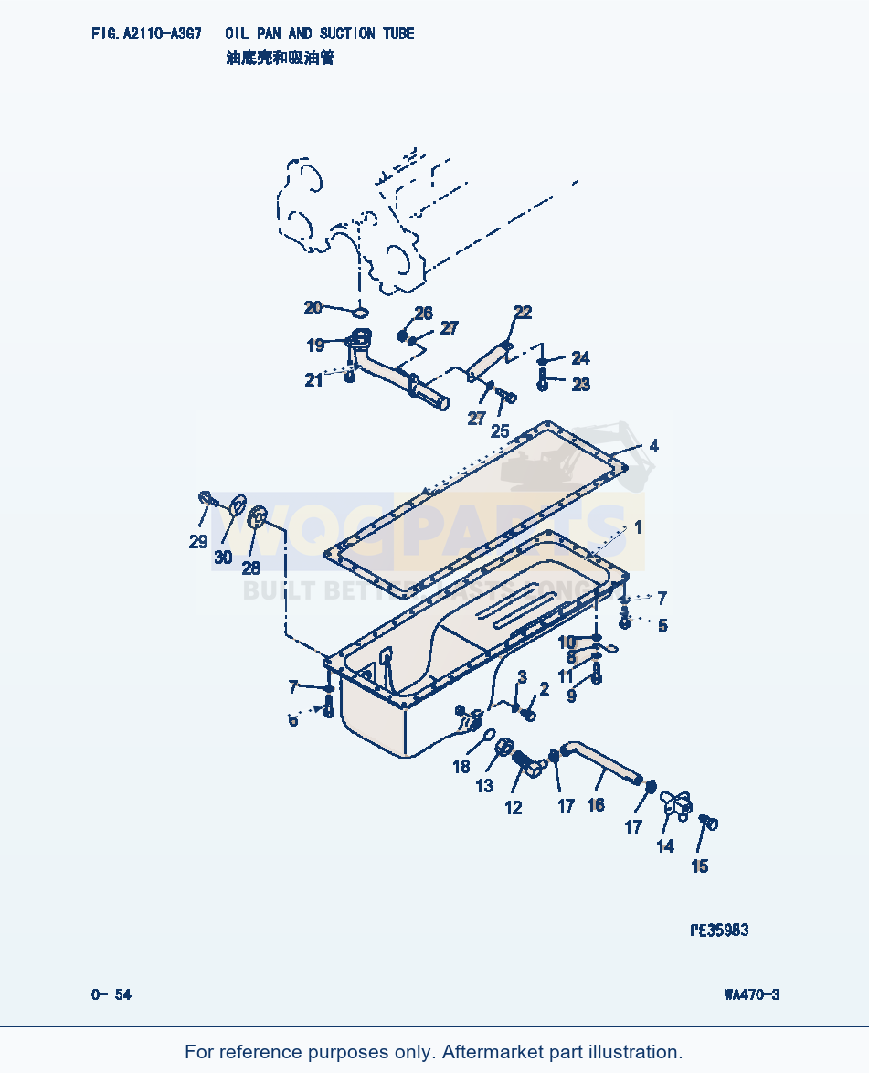 Komatsu WA470-3 Oil Pan And Suction Tube (|000028) parts diagram