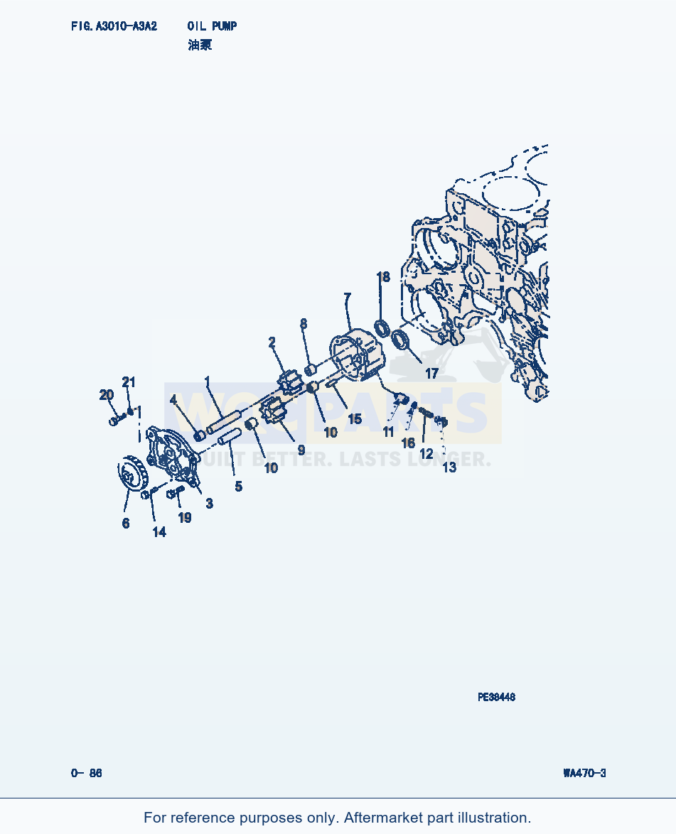 Komatsu WA470-3 Oil Pump (|000044) parts diagram