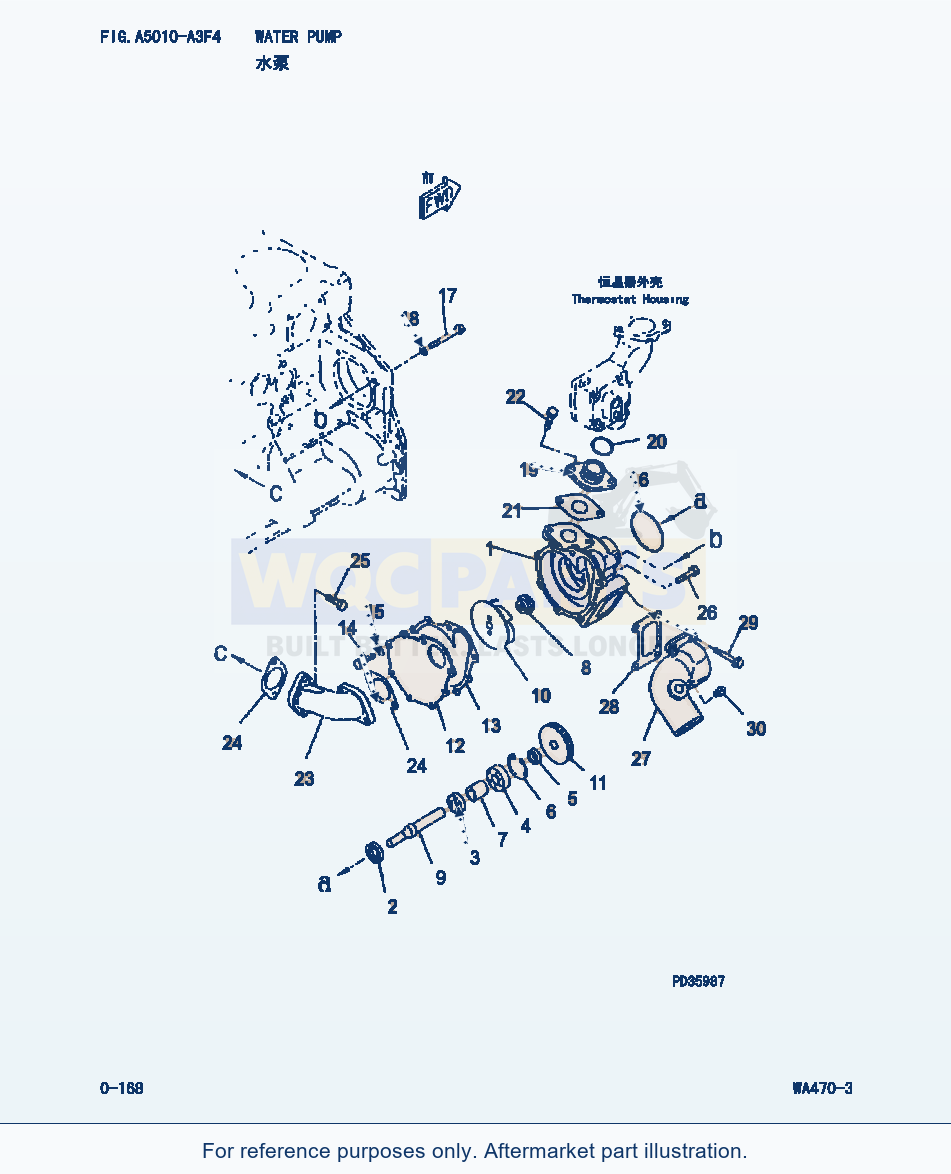 Komatsu WA470-3 Water Pump (|000077) parts diagram