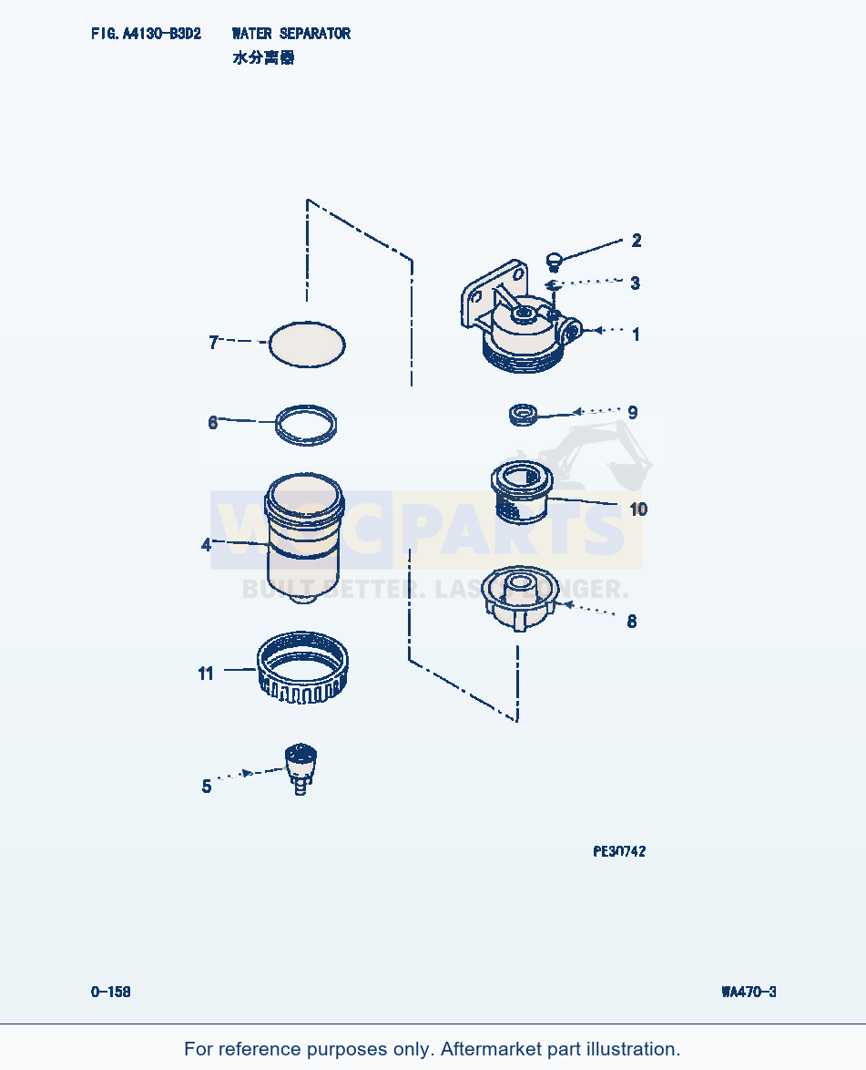 Komatsu WA470-3 Water Separator (|000072) parts diagram