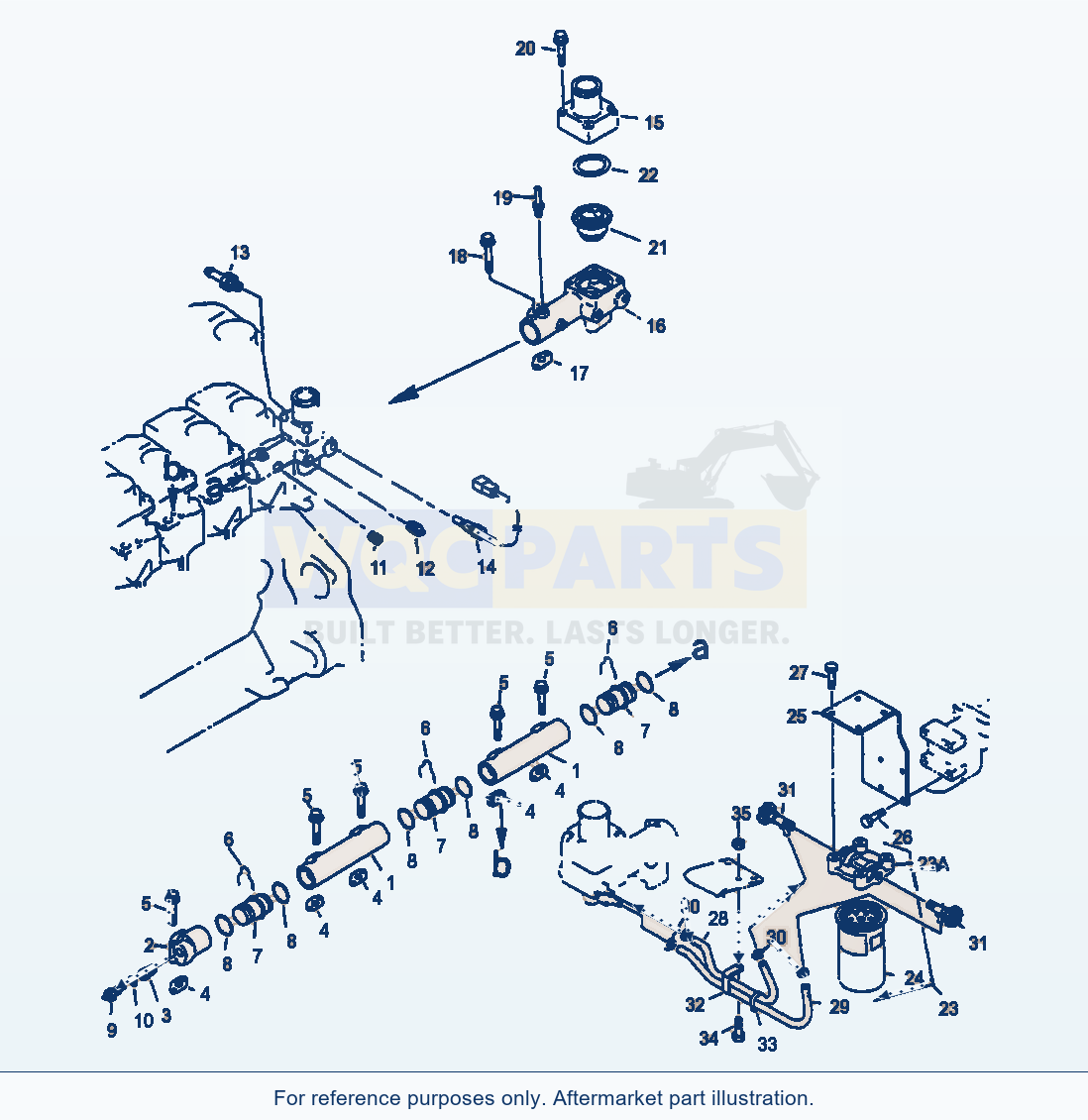 Komatsu WA470-3 Cooling System parts diagram