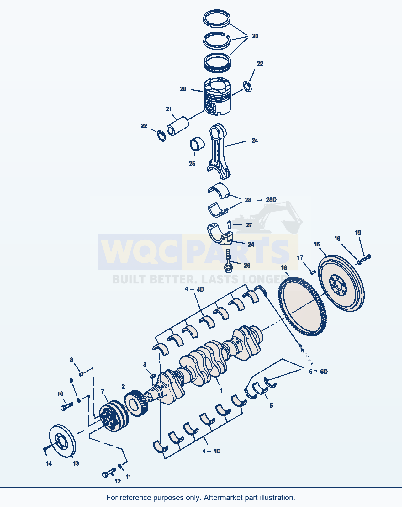 Komatsu WA470-3 Crank Assembly parts diagram
