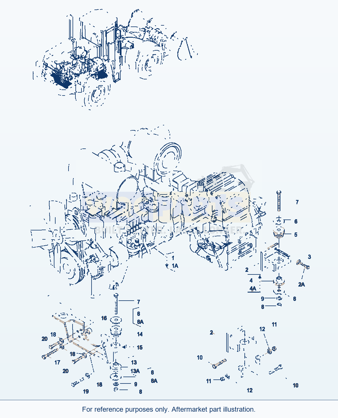 Komatsu WA470-3 Engine, Engine Mounting (Gj2K3295) parts diagram