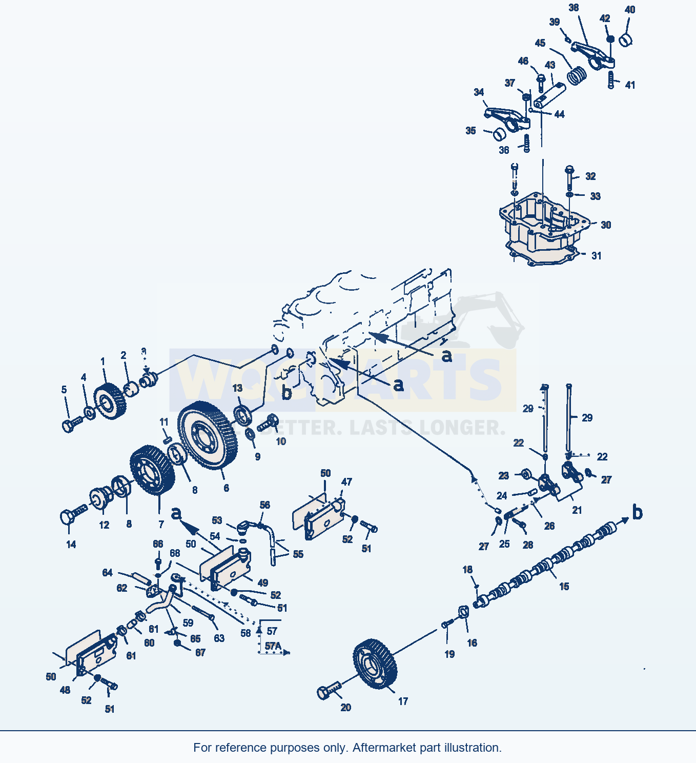 Komatsu WA470-3 Engine Timing Gear parts diagram