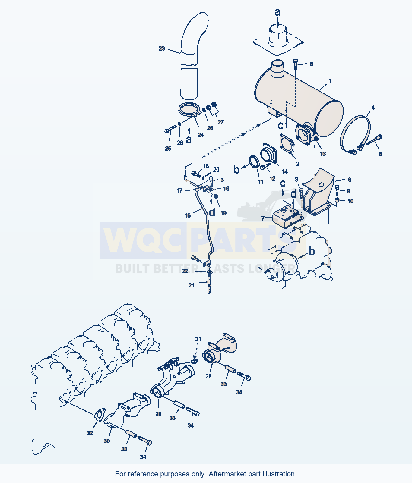 Komatsu WA470-3 Exhaust System parts diagram