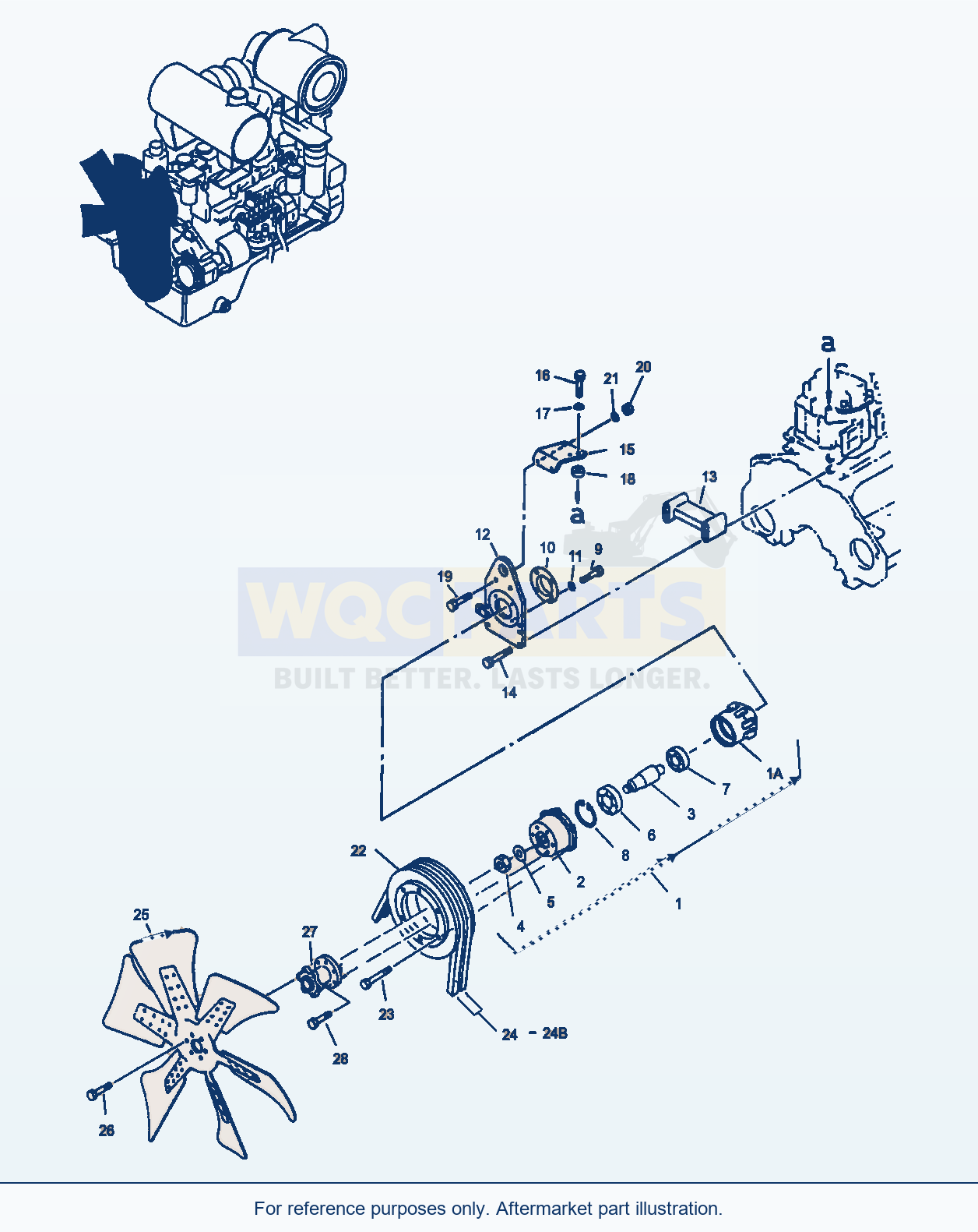 Komatsu WA470-3 Fan, Belt Tensioner (Gj2K3291) parts diagram