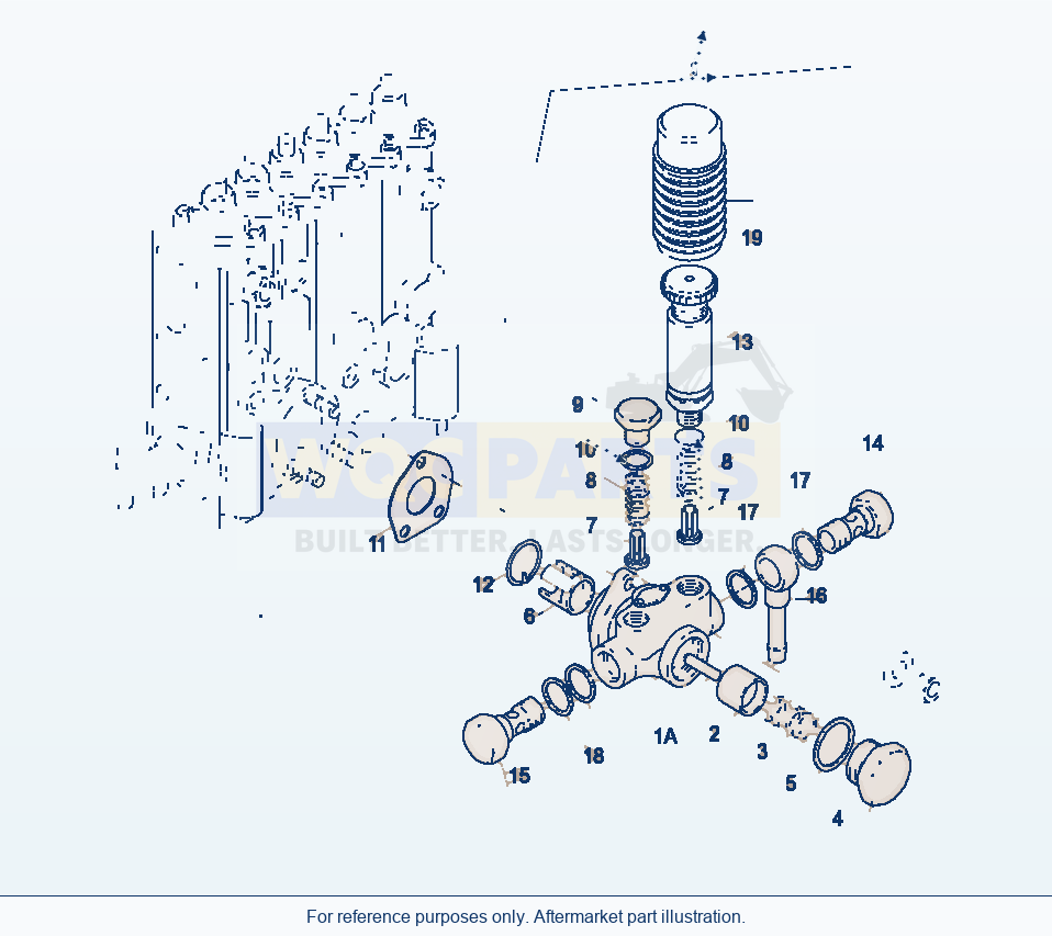 Komatsu WA470-3 Fuel Pump parts diagram