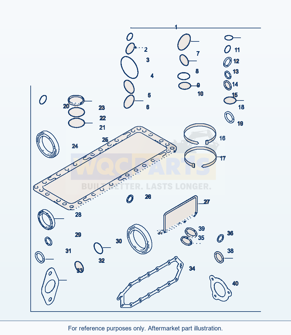 Komatsu WA470-3 Gasket Kit, Cylinder Bloc parts diagram