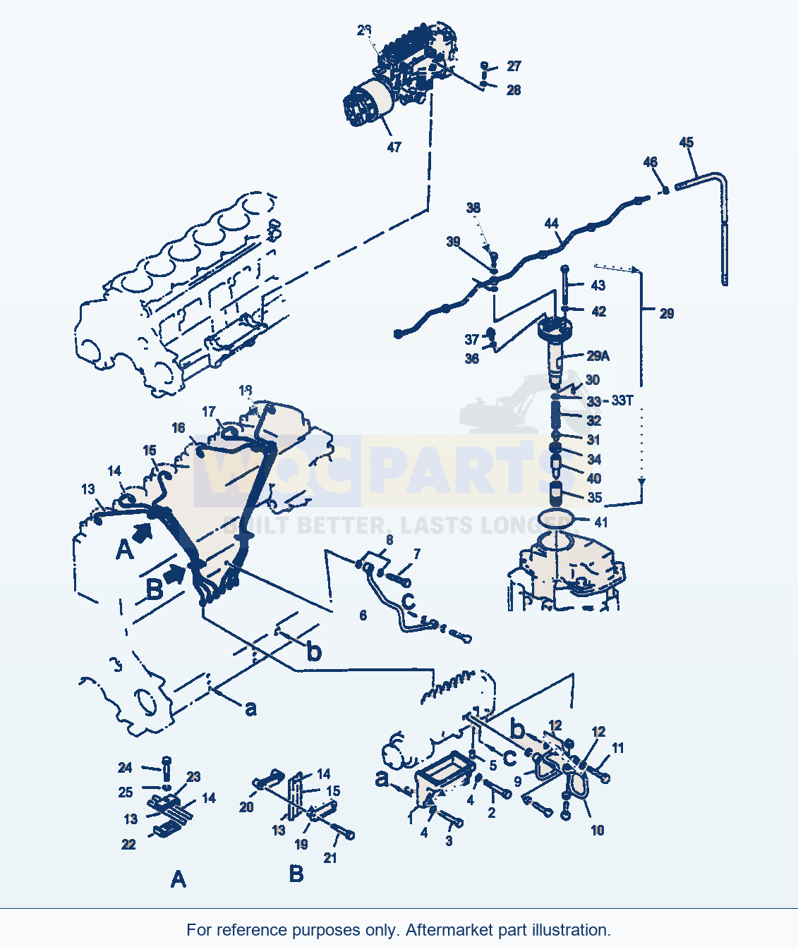 Komatsu WA470-3 Injection System parts diagram
