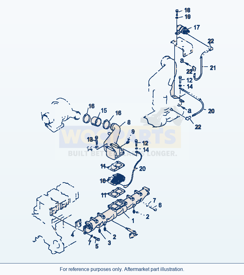 Komatsu WA470-3 Intake Manifold, Turbocharger parts diagram