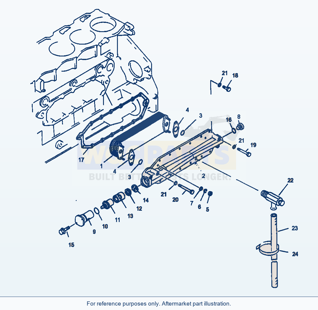 Komatsu WA470-3 Engine Oil Cooling parts diagram