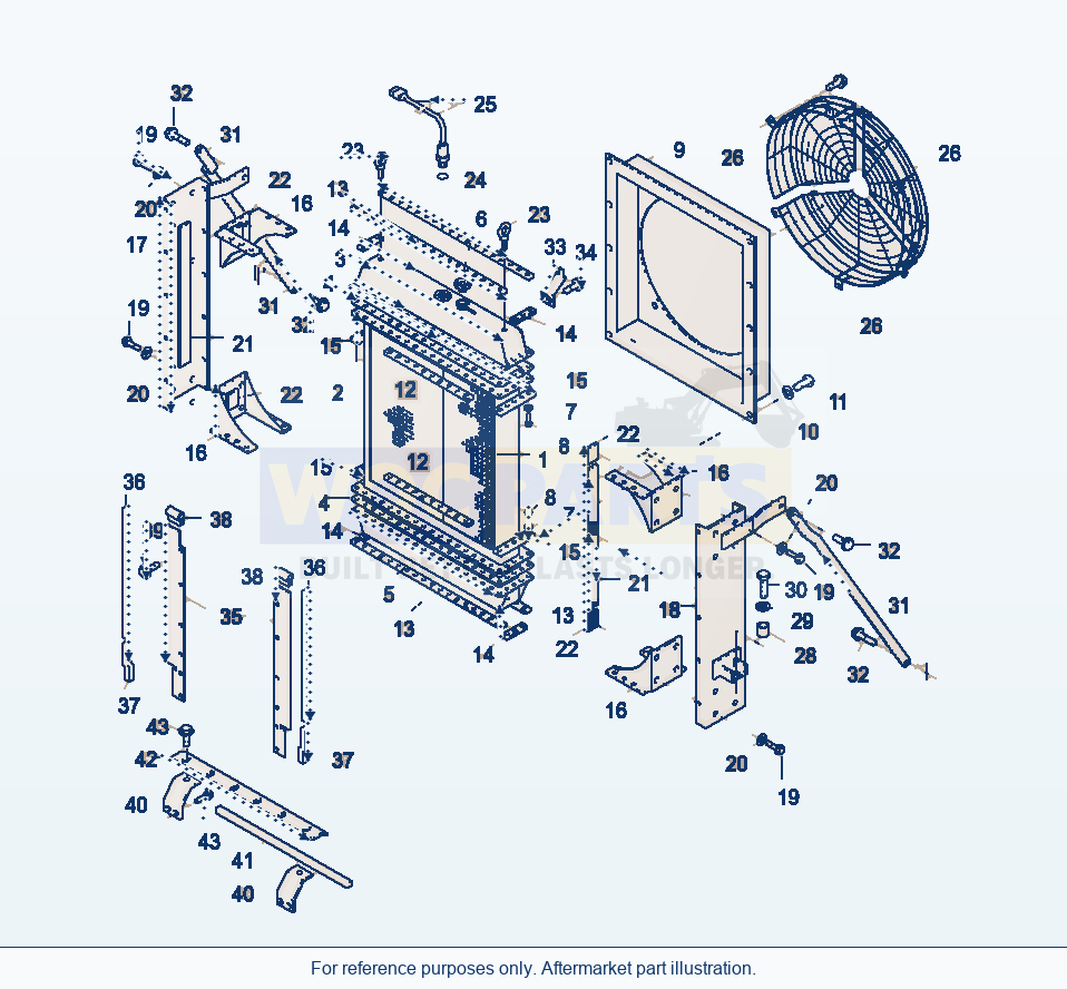 Komatsu WA470-3 Radiator, Execution Ii parts diagram