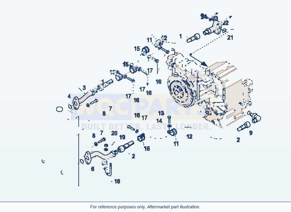 Komatsu WA470-3 Transmission Oil Cooling parts diagram