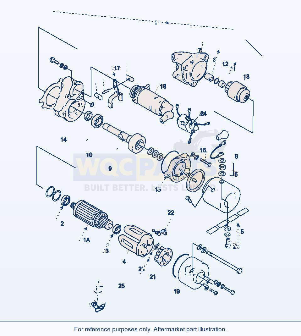 Komatsu WA470-3 Alternator And Starter Motor — Startermotor parts diagram