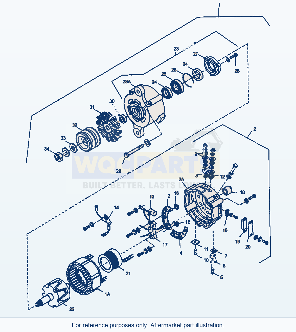 Komatsu WA470-3 Alternator parts diagram