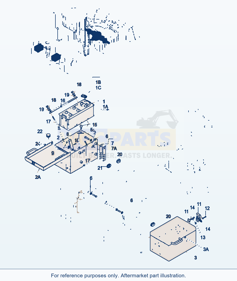 Komatsu WA470-3 Battery Serial WA470H20051-20668 parts diagram