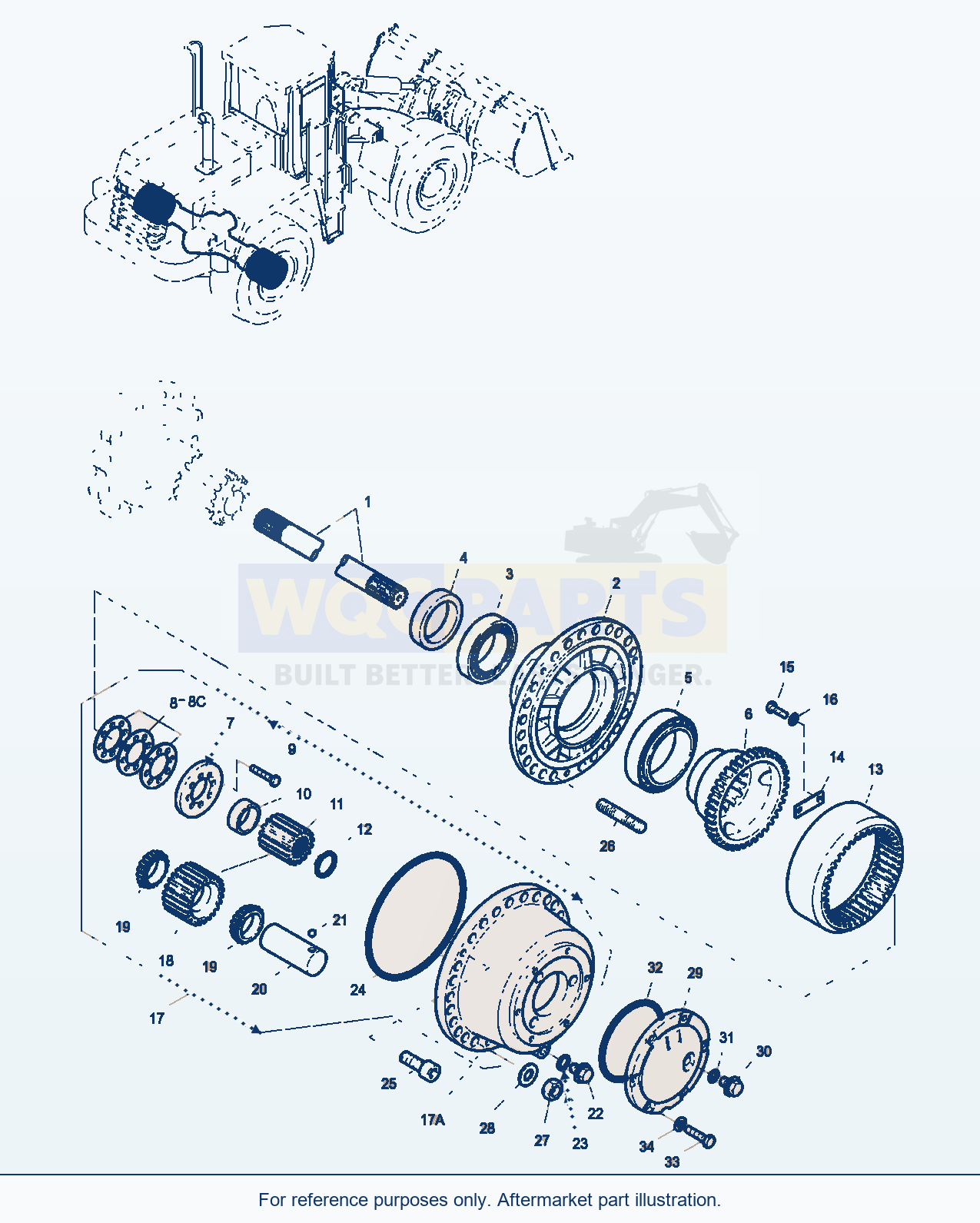Komatsu WA470-3 Planetary Drive (Gj2K3304) parts diagram