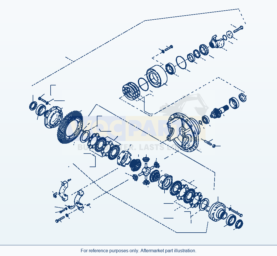 Komatsu WA470-3 Rear Axle — Differential parts diagram