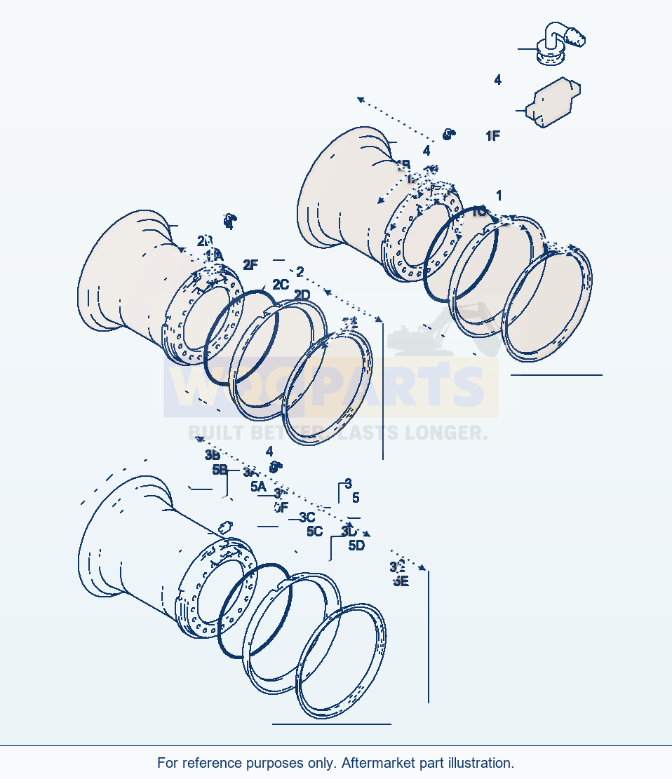 Komatsu WA470-3 Disc Wheel parts diagram