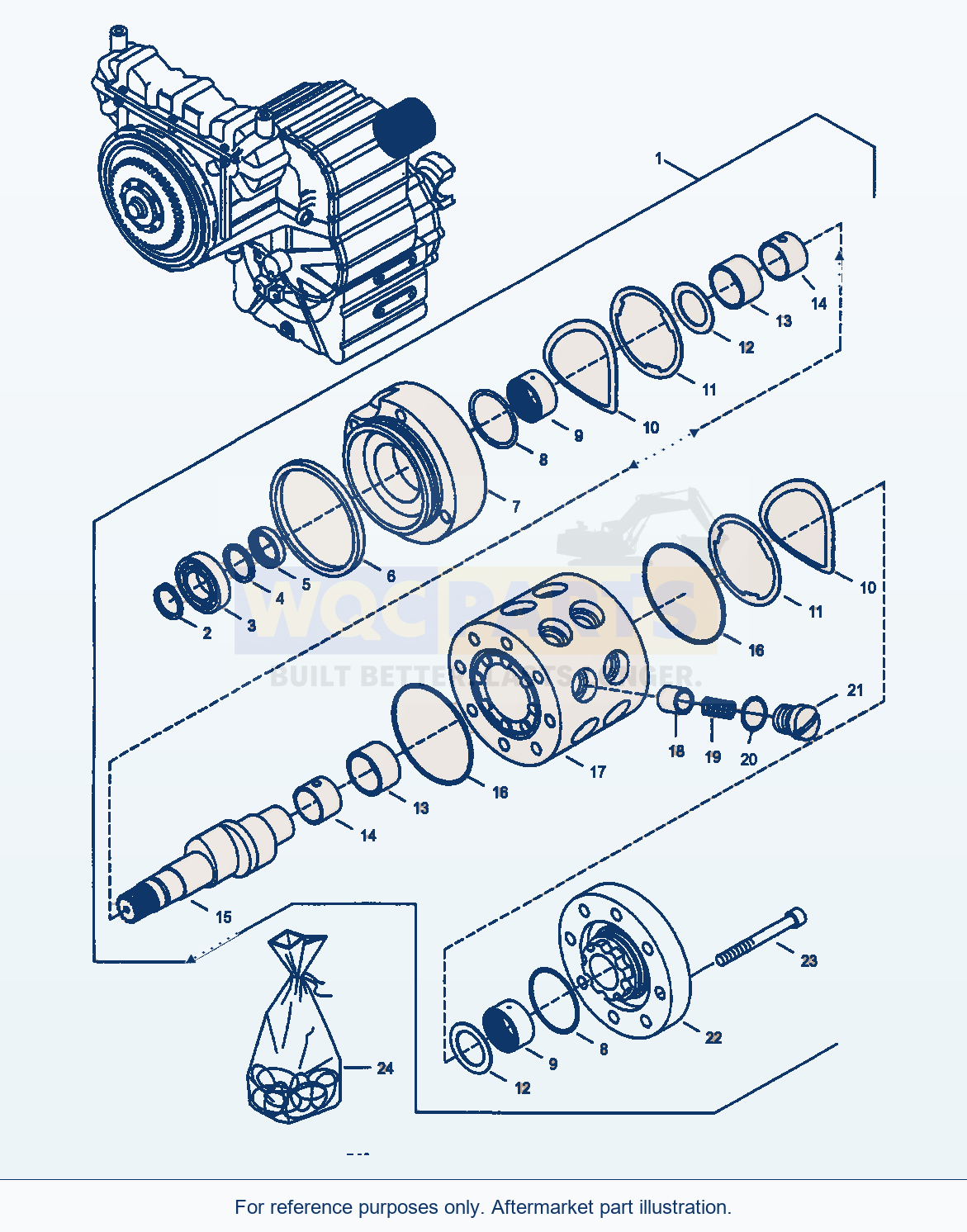 Komatsu WA470-3 Emergency Steering Pump parts diagram