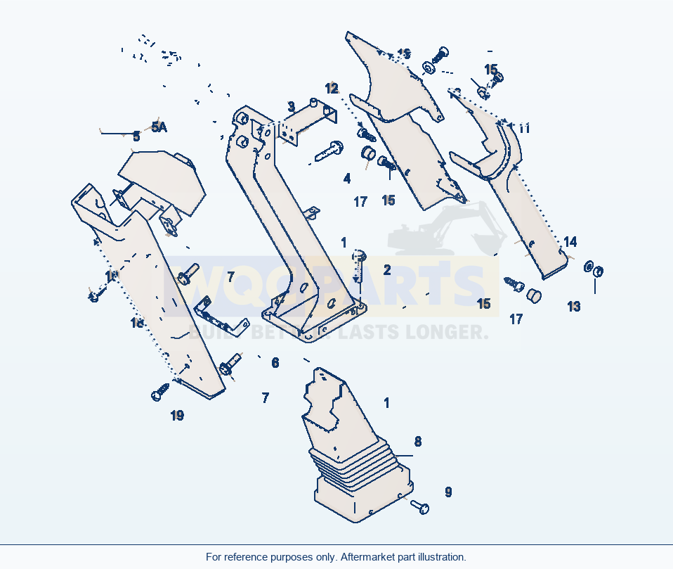 Komatsu WA470-3 Steering Column, Attaching parts diagram
