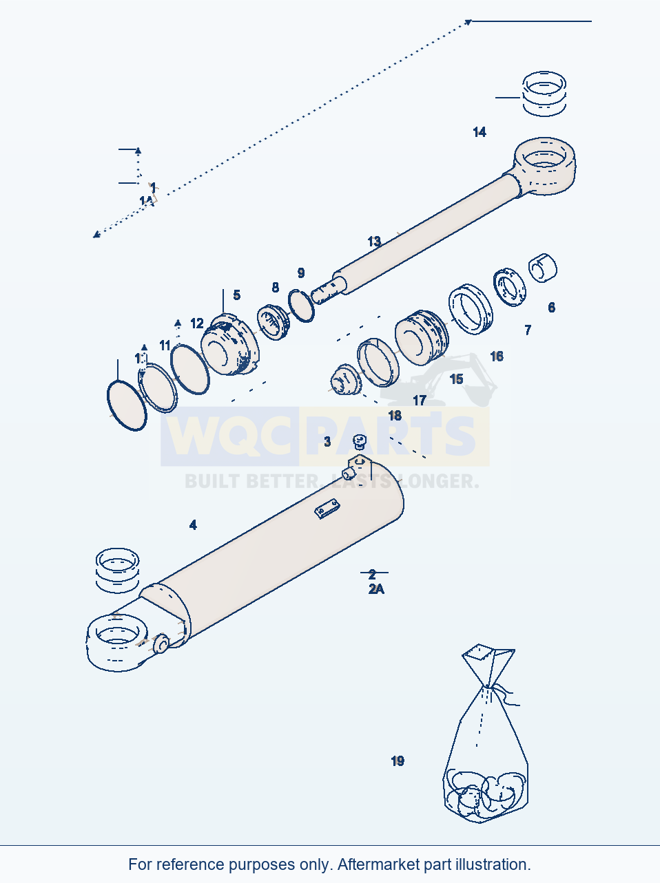 Komatsu WA470-3 Steering Cylinder parts diagram