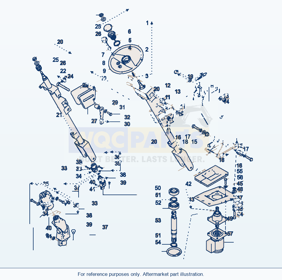 Komatsu WA470-3 Steering, Steering Mounting parts diagram