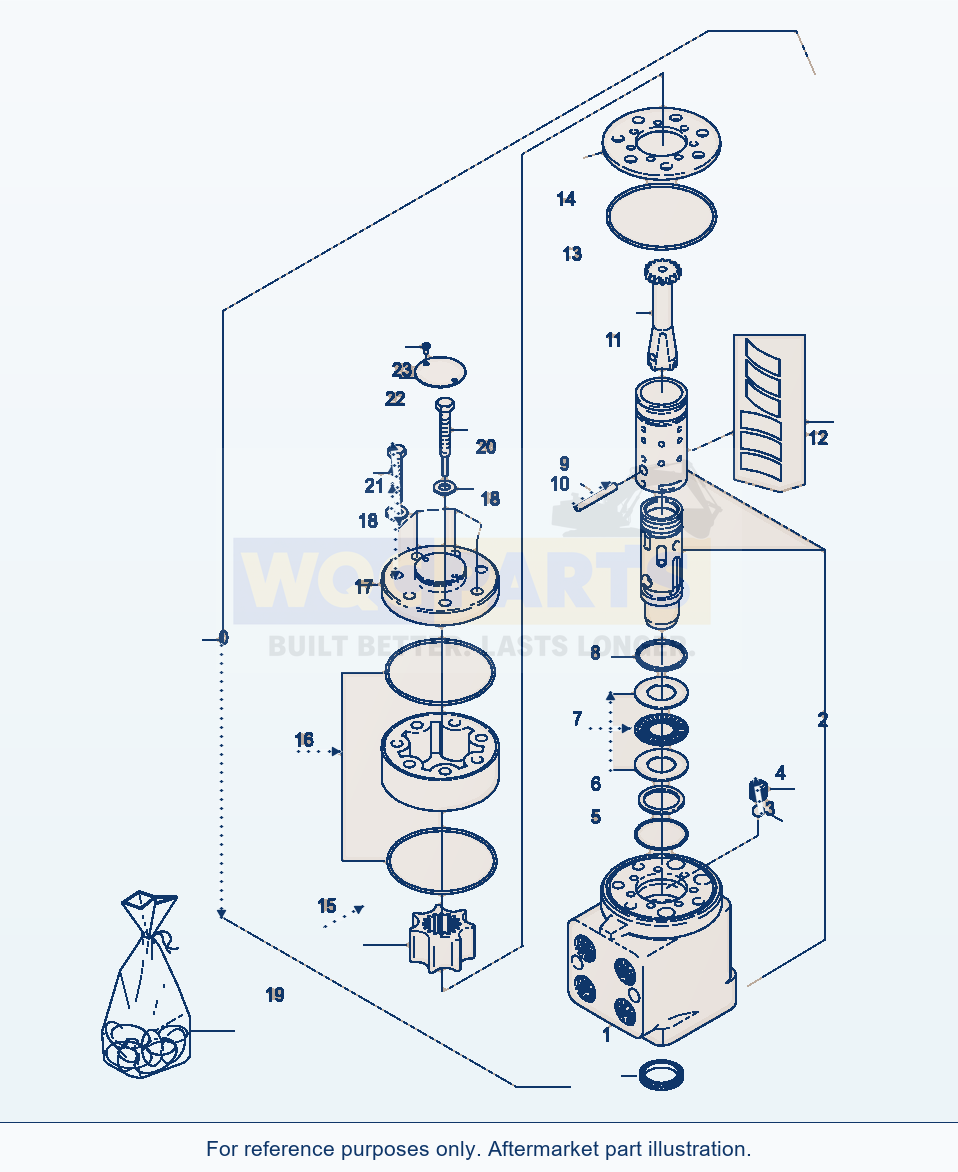 Komatsu WA470-3 Steering Unit parts diagram