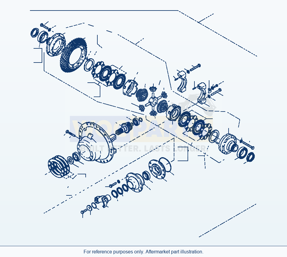 Komatsu WA470-3 Front Axle — Differential parts diagram