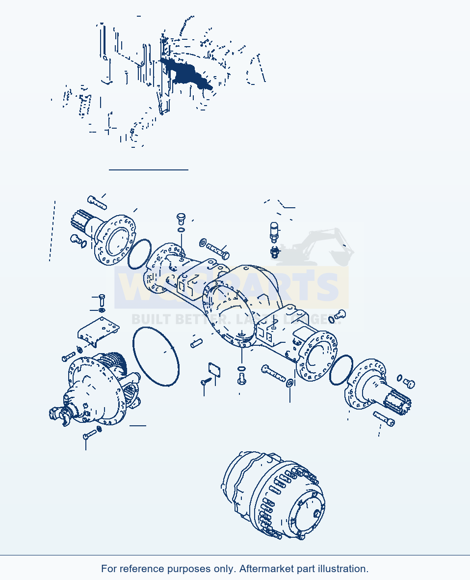 Komatsu WA470-3 Front Axle parts diagram