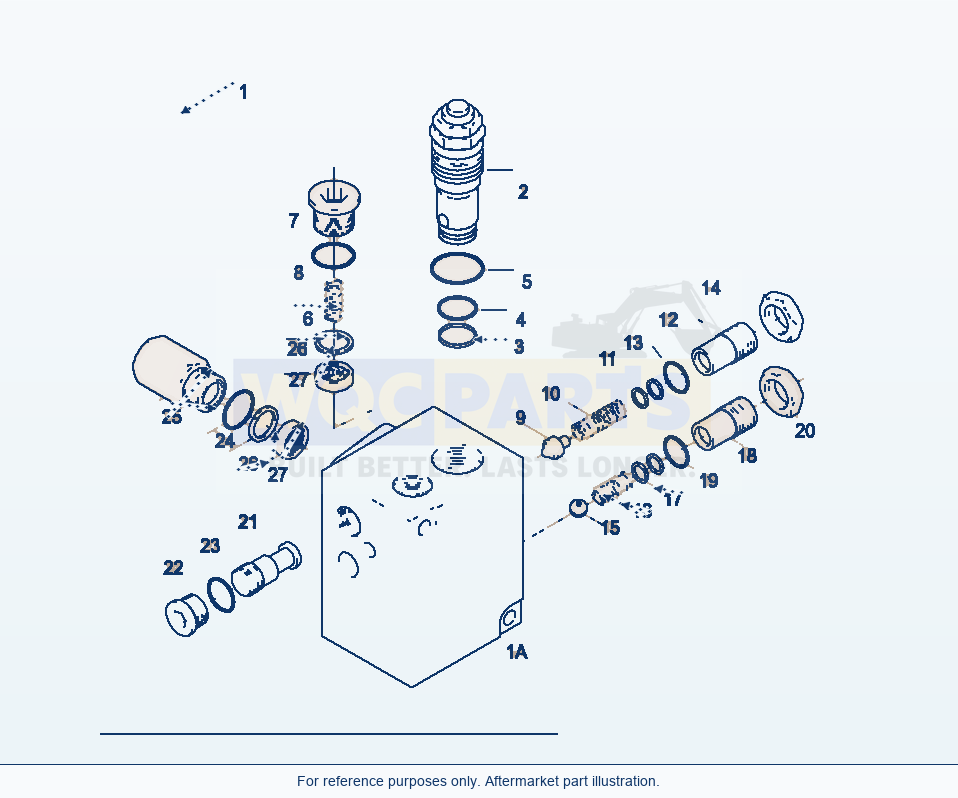 Komatsu WA470-3 Pressure Tank — Pressure Regulator parts diagram