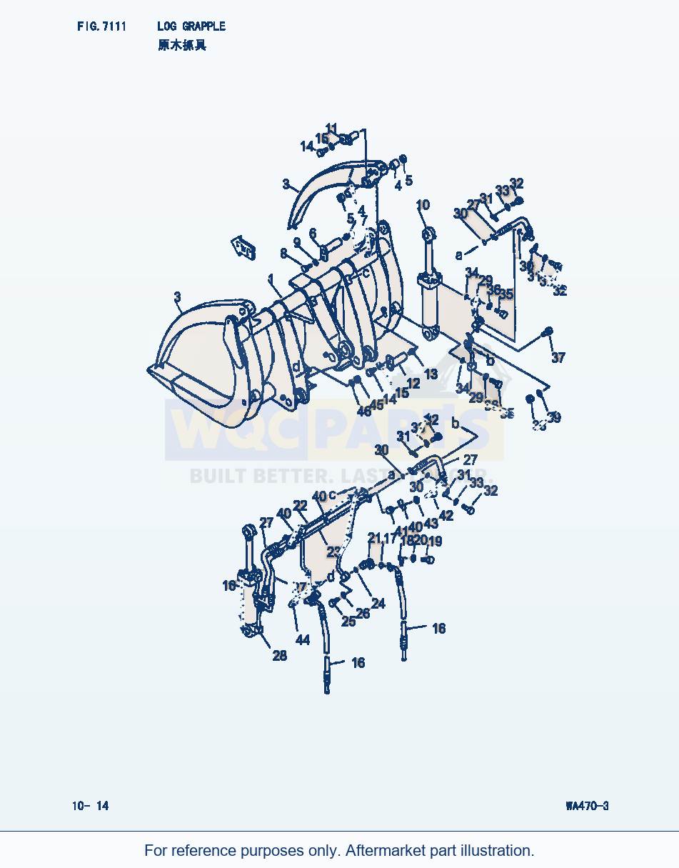Komatsu WA470-3 Log Graplle (|000304) parts diagram
