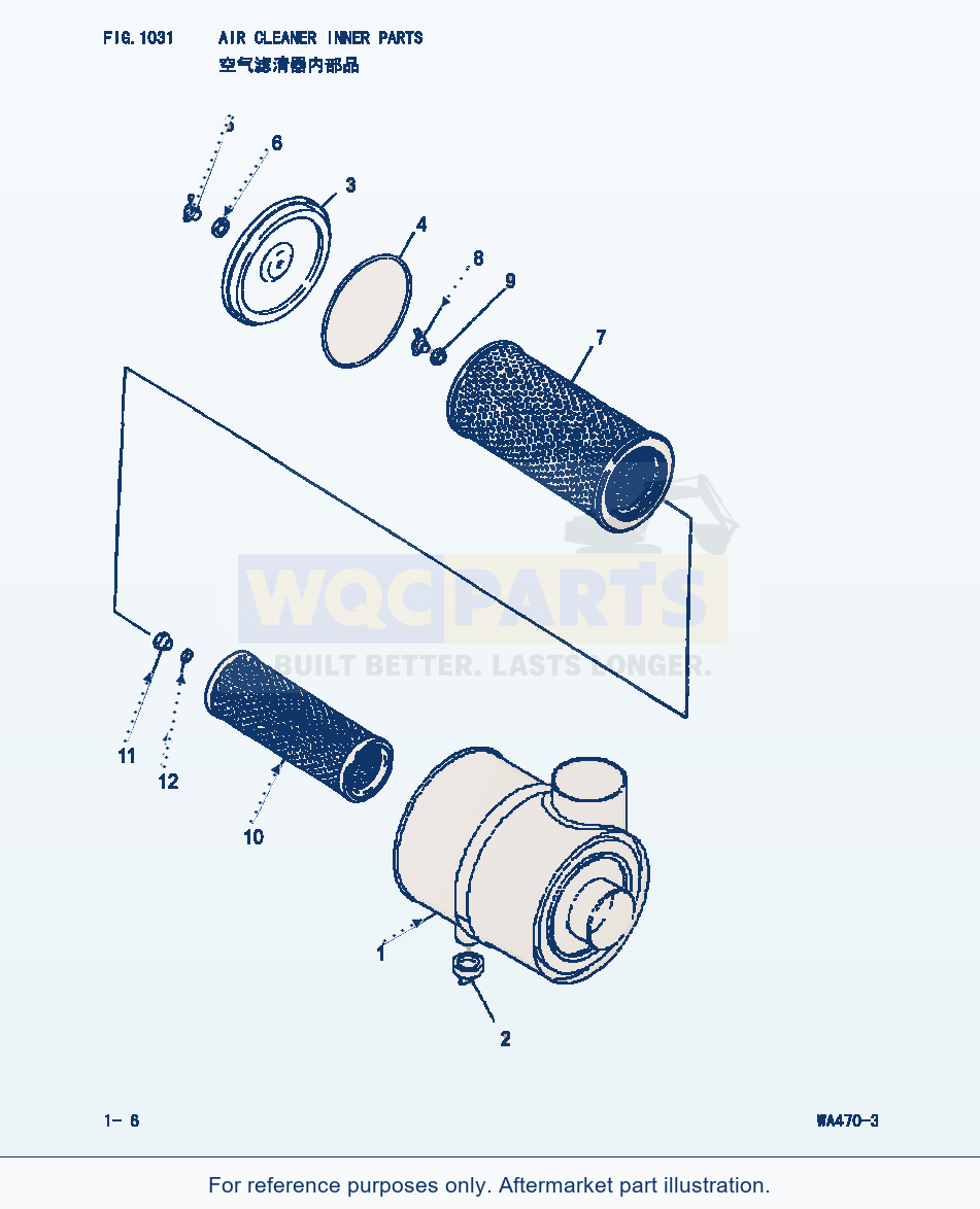 Komatsu WA470-3 Air Cleaner (|000100) parts diagram