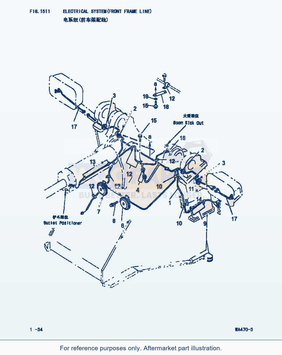 Komatsu WA470-3 Electrical System(Front Frame Line) (|000118) parts diagram