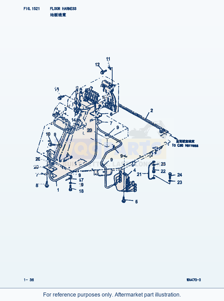 Komatsu WA470-3 Floor Harness (|000119) parts diagram