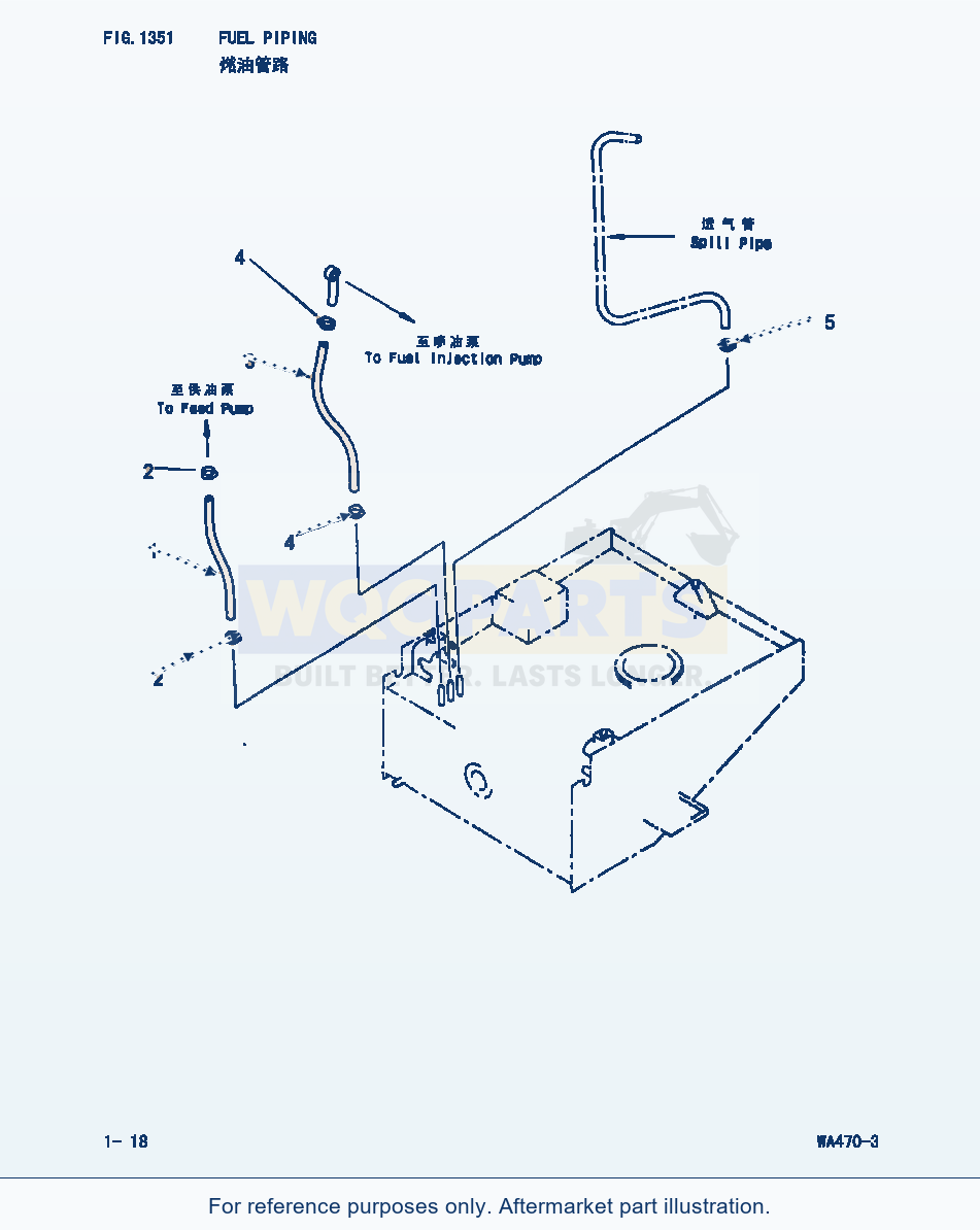 Komatsu WA470-3 Fuel Piping (|000106) parts diagram