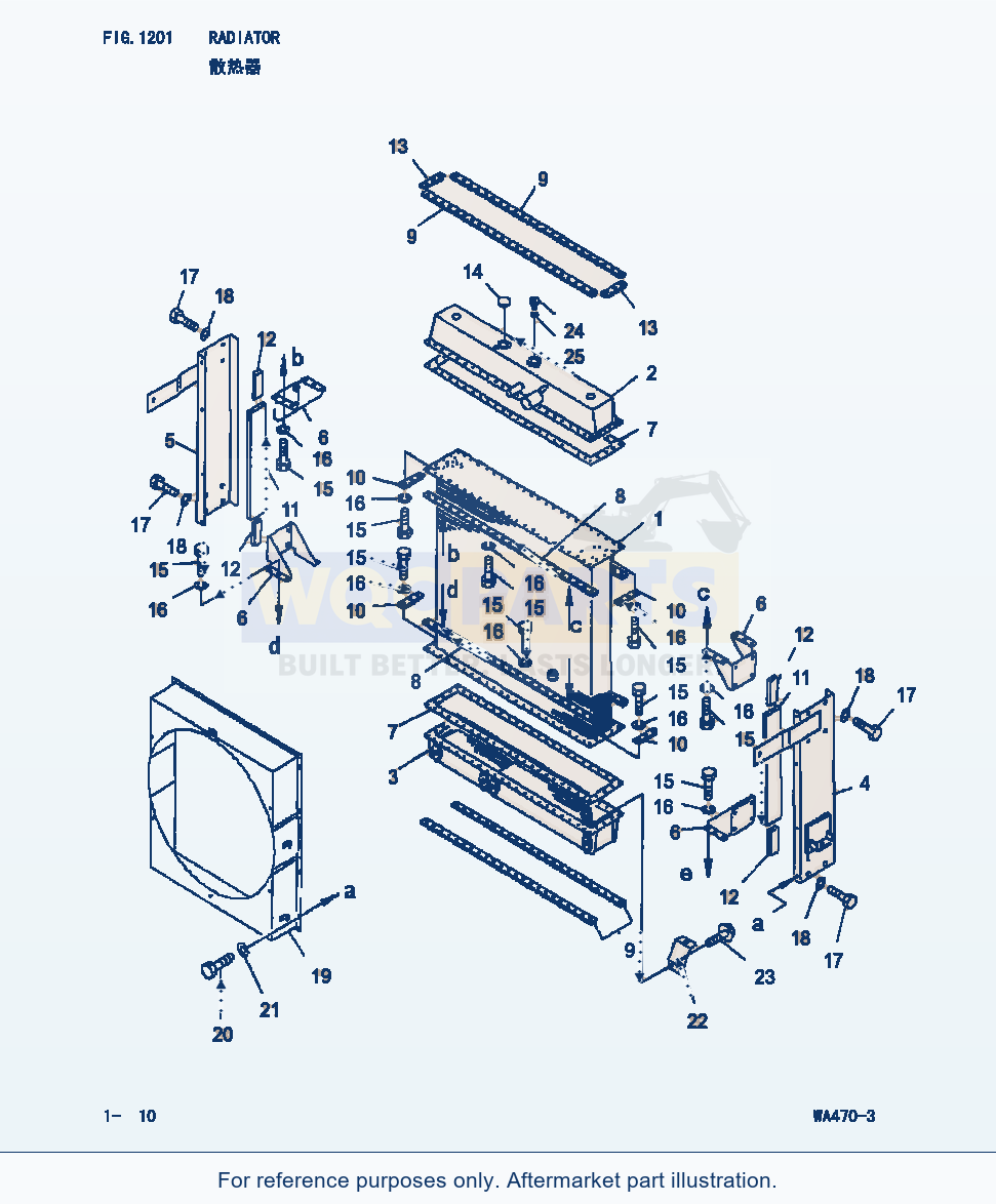 Komatsu WA470-3 Radiator (|000102) parts diagram