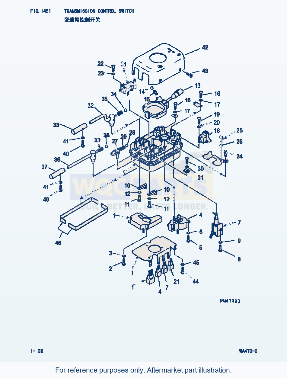 Komatsu WA470-3 Transmission Control Switch (|000116) parts diagram