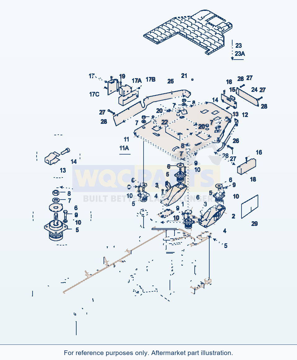Komatsu WA470-3 Platform, Attaching parts diagram