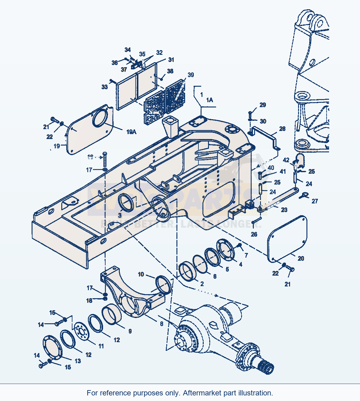 Komatsu WA470-3 Rear Frame parts diagram