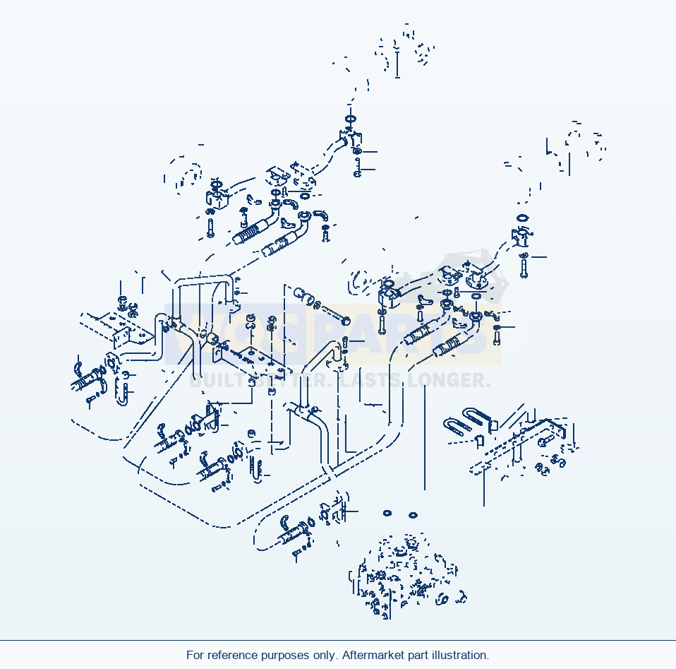 Komatsu WA470-3 Lift Cylinder And Pipings parts diagram