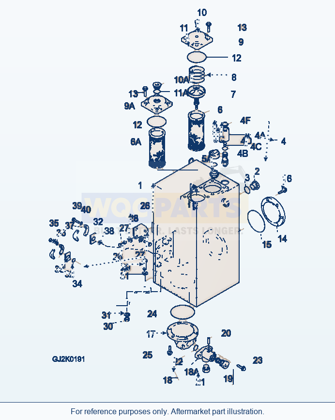 Komatsu WA470-3 Oil Tank parts diagram