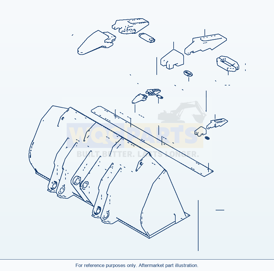 Komatsu WA470-3 Bucket 3000 mm parts diagram