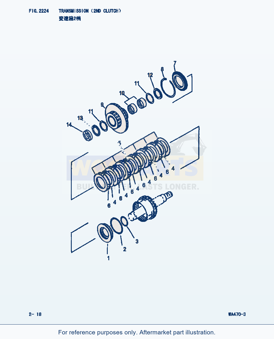 Komatsu WA470-3 Transmission(2Nd Clutch ) (|000138) parts diagram